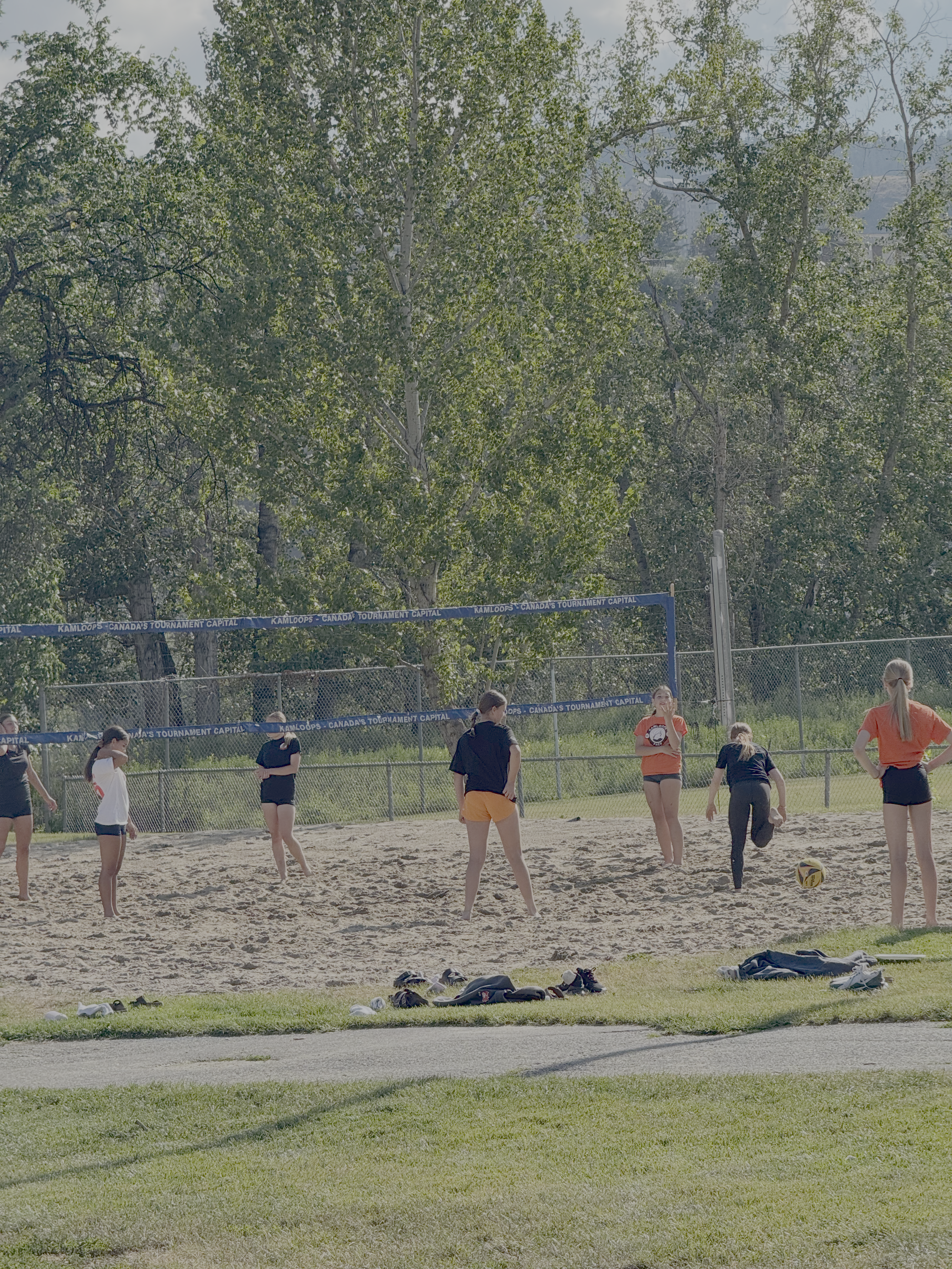 Beach volleyball action at a KVA program